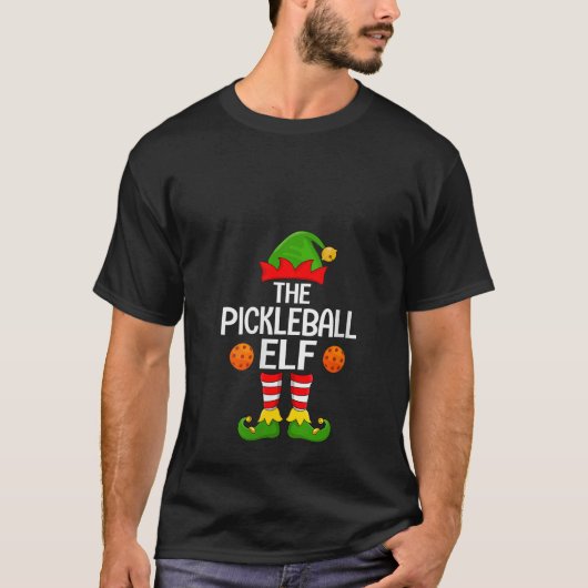Womens Pickleball Elf Xmas Matching Family Elf Squ T-Shirt (Vorderseite)