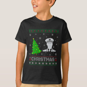 Womens Pilot Xmas Tree Lighting Ugly Weihnachtssch T-Shirt