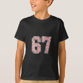 Womens Pink And White Number 67 Jersey Player Unif T-Shirt (Vorderseite)