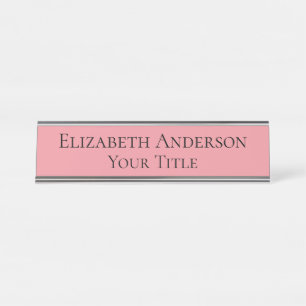 Womens Pink Name Plate Schreibtischnamensplakette