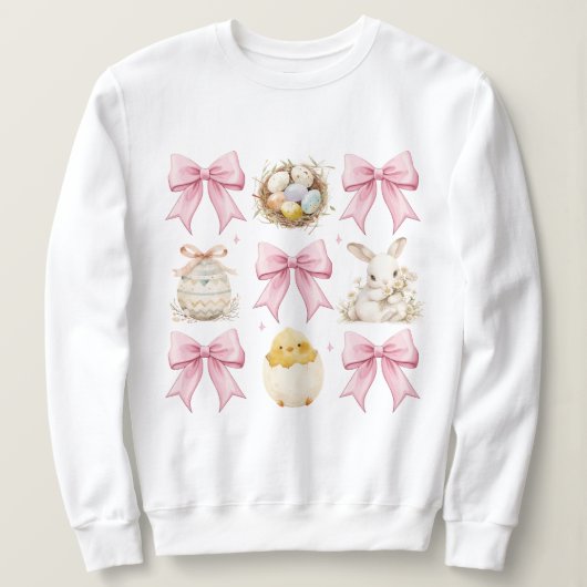 Womens Pink Oaster Coquette Bow Sweatshirt (Design vorne)