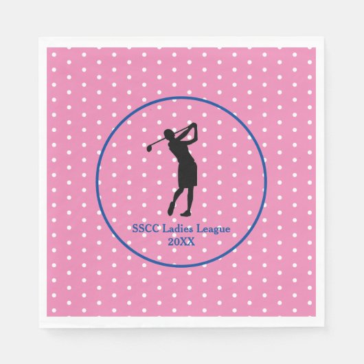 Women's Pink Punkt Golf Party Plate Serviette (Vorderseite)
