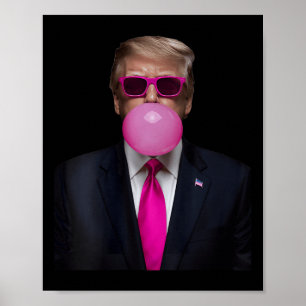 Womens Pink Trump Bubble Gum 2024 Abstimmung Präsi Poster