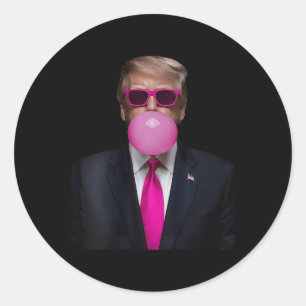 Womens Pink Trump Bubble Gum 2024 Abstimmung Präsi Runder Aufkleber