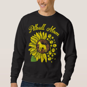 Womens Pitbull Mama Sonnenblumen Paw Pittie Dog Ow Sweatshirt