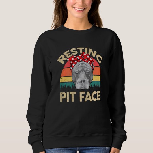 Womens Pitbull Pit Face Pitbull Mama Pit Sweatshirt (Vorderseite)