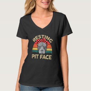 Womens Pitbull Pit Face Pitbull Mama Pit T-Shirt