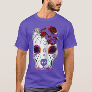 Womens Pitbull Sugar Skull Tattoo Halloween Gesche T-Shirt