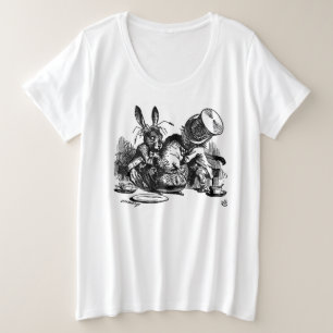 Women's Plus Mad Hatter Alice im Wunderland Teapot Große Größe T-Shirt
