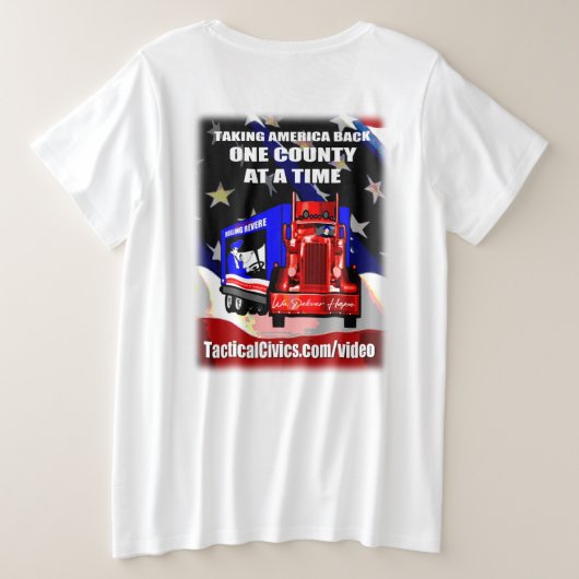 Women's Plus Size TacticalCivics.com Trucker T-Shi Große Größe T-Shirt (Design Rückseite)