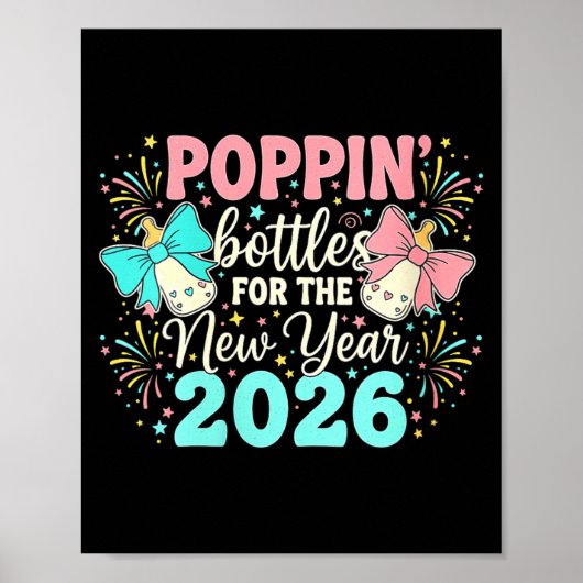 Womens Pn Bottles For The New Year Pregnancy Bow M Poster (Vorne)
