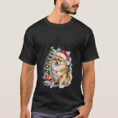 Womens Pomeranian Christmas Dog with Santa Hat and T-Shirt (Vorderseite)