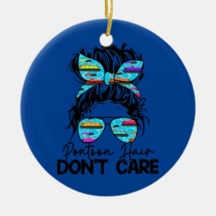 Womens Pontoon Hair Keine Sorge Messy Bun Pontoon Keramik Ornament