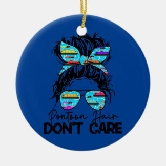 Womens Pontoon Hair Keine Sorge Messy Bun Pontoon Keramik Ornament