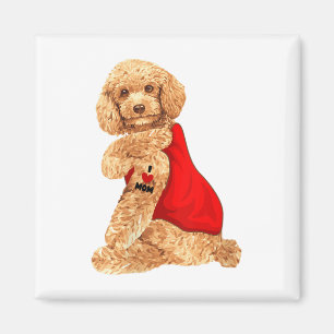 Womens Poodle Dog I Liebe Mama Tattoo Lover Funny Magnet