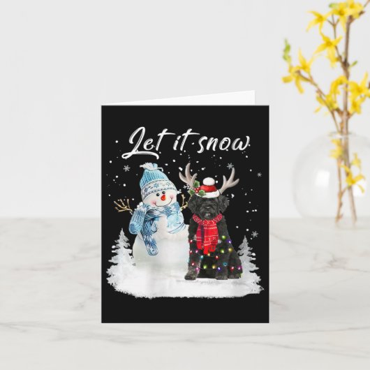 Womens Portugiesischer Wasserdog Santa Dog Weihnac Karte (Gelbe Blume)