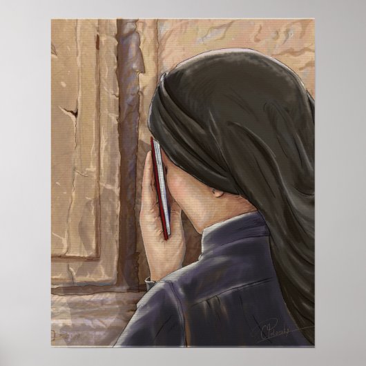 Women's Prayer Western Wall Jerusalem Israel Paint Poster (Vorne)
