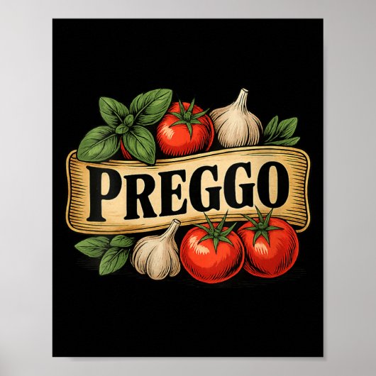 Womens Preggo Costume Pregnancy Announcement Prego Poster (Vorne)