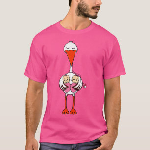 Womens Pregnancy Ankündigung Baby Zwillinge Mädche T-Shirt