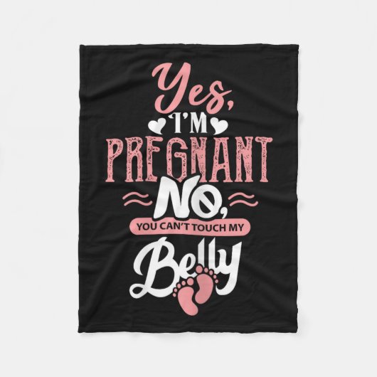 Womens Pregnant Baby Shower Quote. Don't Touch My Fleecedecke (Vorderseite)
