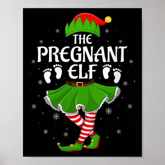 Womens Pregnant Elf Christmas Family Girls Women E Poster (Vorne)