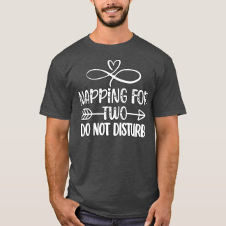 Womens Pregnant Woman Napping Pregnancy Reveal  T-Shirt