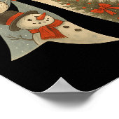 Womens Preppy Christmas Coquette Bow Reindeer Snow Poster (Ecke)