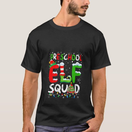 Womens Preschool ELF Squad Funny Christmas ELF Stu T-Shirt (Vorderseite)