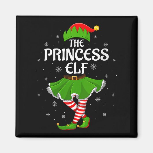 Womens Princess Elf Christmas Family Girls Women E Magnet (Vorne)