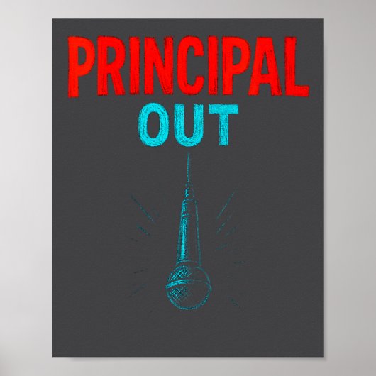 Women's Principal Out - Retirement Mic Drop Vintag Poster (Vorne)