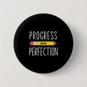 Womens Progress Over Perfection Motivational Back Button (Vorderseite)