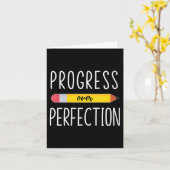 Womens Progress Over Perfection Motivational Back  Karte (Gelbe Blume)