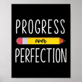 Womens Progress Over Perfection Motivational Back Poster (Vorne)