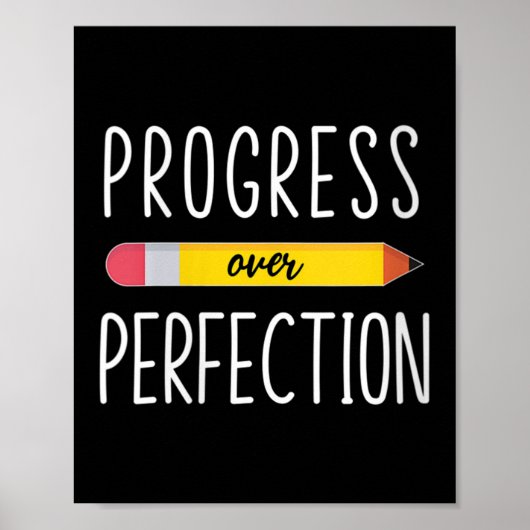 Womens Progress Over Perfection Motivational Back  Poster (Vorne)