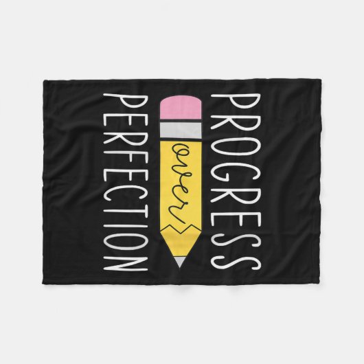 Womens Progress Over Perfection Motivational Teach Fleecedecke (Vorderseite (Horizontal))