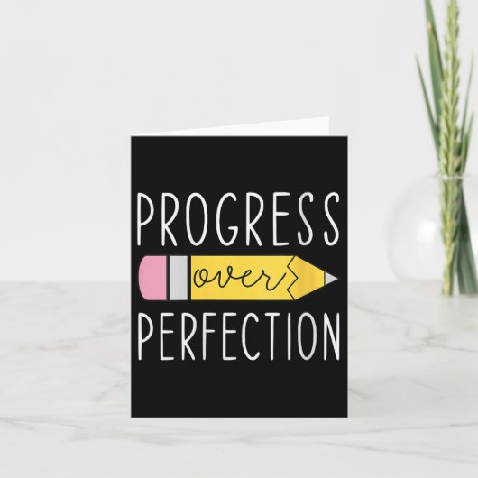 Womens Progress Over Perfection Motivational Teach Karte (Vorderseite)