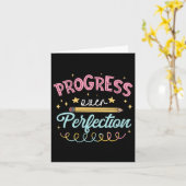 Womens Progress Over Perfection Motivational Teach Karte (Gelbe Blume)