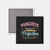 Womens Progress Over Perfection Motivational Teach Magnet (Vorderseite/Rückseite)