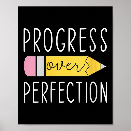 Womens Progress Over Perfection Motivational Teach Poster (Vorne)