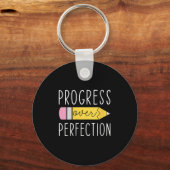 Womens Progress Over Perfection Motivational Teach Schlüsselanhänger (Vorderseite)