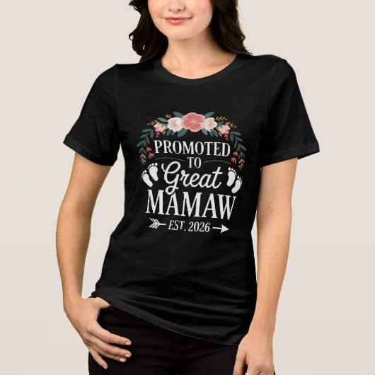 Womens Promoted to Great Mamaw Tri-Blend Shirt (Vorderseite)