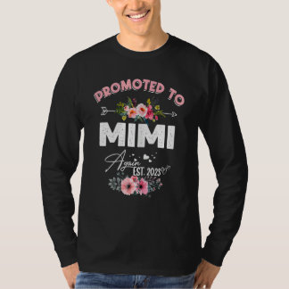 Womens Promoted To Mimi Again 2023 Floral Baby Pre T-Shirt
