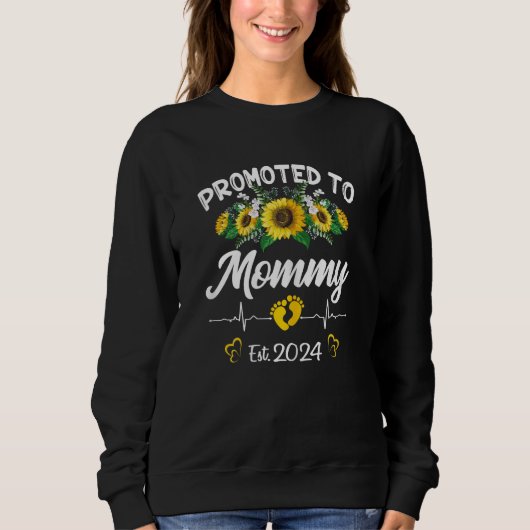 Womens Promoted to Mommy 2024  First Time New Momm Sweatshirt (Vorderseite)