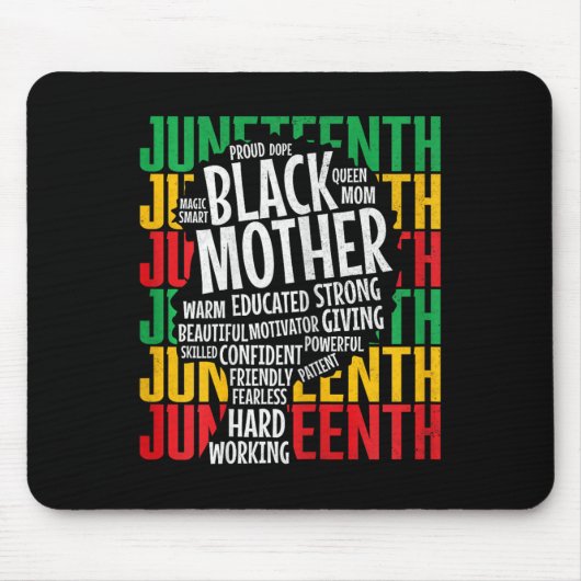 Womens Proud Black Mama Juneteenth Mütter Day Blac Mousepad (Vorne)