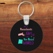 Womens Proud Girl Just A Machusetts Girl In A New Schlüsselanhänger (Vorderseite)