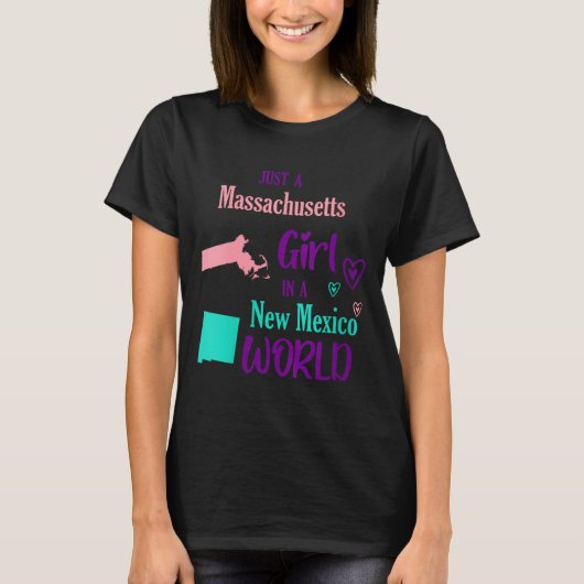 Womens Proud Girl Just A Machusetts Girl In A New T-Shirt (Vorderseite)