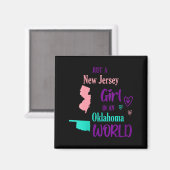 Womens Proud Girl Just A New Jersey Girl In An Okl Magnet (Vorderseite/Rückseite)