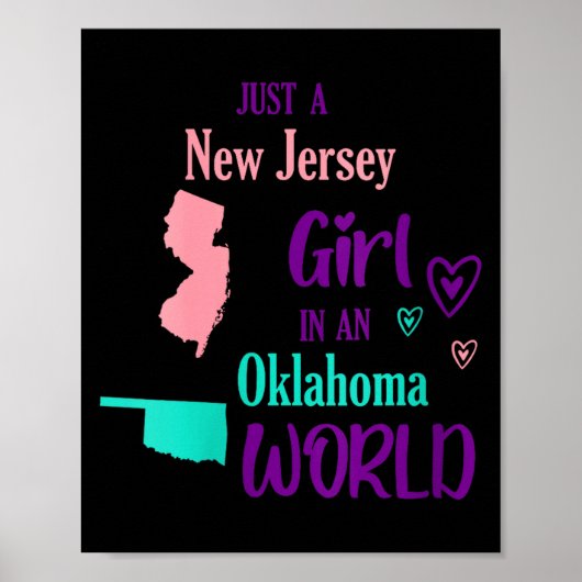 Womens Proud Girl Just A New Jersey Girl In An Okl Poster (Vorne)