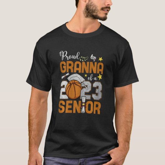Womens Proud Granna Of A 2023 Senior Basketball Gr T-Shirt (Vorderseite)