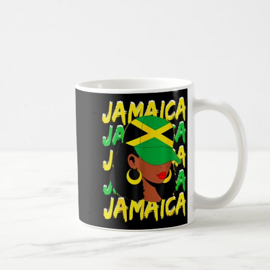 Womens Proud Jamaican Afro Black Woman Jamaica Fla Kaffeetasse (Rechts)